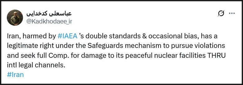 مطالبه جبران خسارات وارده به تأسیسات صلح‌آمیز هسته‌ای؛ حق مسلم و مشروع ایران