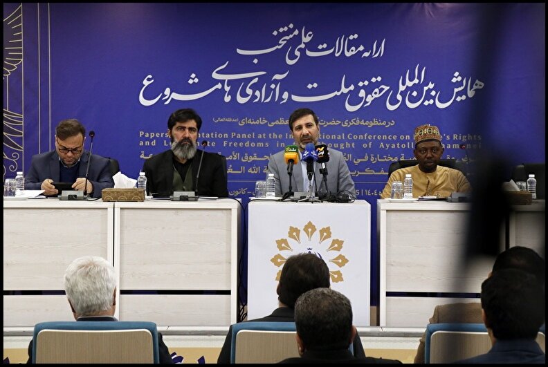 گزارش تصویری نشست ارائه مقالات علمی منتخب همایش بین‌المللی «حقوق ملت و آزادی‌های مشروع در منظومه فکری حضرت آیت‌الله‌العظمی خامنه‌ای»